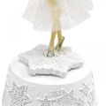 Floristik24 Music box ballerina white winter decoration Ø10.5cm H18.5cm