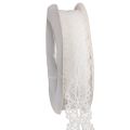 Floristik24 Cotton Lace Ribbon on Roll 25mm x 10m for DIY and Decorations, White