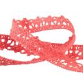 Floristik24 Lace trim Coral decorative ribbon lace decorative ribbon W12mm L20m