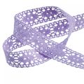 Floristik24 Lace Ribbon Purple Decorative Ribbon Flower Spring W13mm L20m