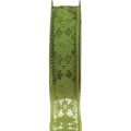 Floristik24 Lace ribbon green 25mm floral pattern decorative ribbon lace 15m