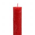 Floristik24 Candles colored through Red 34mm x 300mm 4pcs
