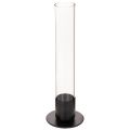 Floristik24 Candle Holder with Glass Cylinder 31cm Black and Clear