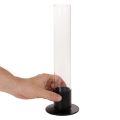 Candle Holder with Glass Cylinder 31cm Black and Clear | Floristik24.co.uk