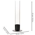 Candle Holder with Glass Cylinder 31cm Black and Clear | Floristik24.co.uk