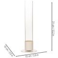 Modern Taper Candle Holder with Glass Cylinder and Base in Taupe, 31cm | Floristik24.co.uk