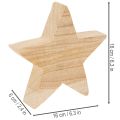 Wooden Star Candle Holder for Taper Candles, 16cm, Natural Wood with Black Metal | Floristik24.co.uk
