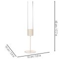 Modern Taupe Taper Candle Holder with Glass Cylinder, 45cm | Floristik24.co.uk