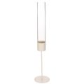 Floristik24 Candle Holder with Glass Cylinder on Metal Base 50cm Taupe