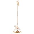 Floristik24 Gold Christmas Tree Candle Holders with Rocking Horse Design, 20cm, Set of 3
