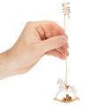 Gold Christmas Tree Candle Holders with Rocking Horse Design, 20cm, Set of 3 | Floristik24.co.uk