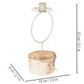 **Birch Wood Candle Holder with White Metal Ring 20cm**

```html
<h2>Decorative Birch Wood Candle Holder with White Metal Ring</h2>

<p>
This decorative candle holder combines natural birch wood with a minimalist white metal ring to create an elegant and  | Floristik24.co.uk