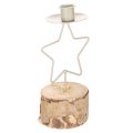 Floristik24 **Star-Shaped Candle Holder with Wooden Base for Taper Candles 20cm**

```html
<h2>Star-Shaped Candle Holder with Wooden Base</h2>
<p>
This star-shaped candle holder is a charming addition to your seasonal home decoration. It features a natural wood base 