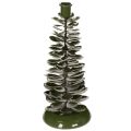 Floristik24 Candle Holder Tree-Shaped Green Metal Decoration 28cm Indoor Use