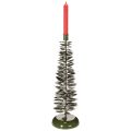 Candle Holder in Green Metal