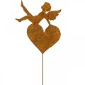 Floristik24 Garden stake Christmas angel heart patina decoration 14.5cm