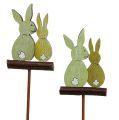 Floristik24 Wooden Bunny Green 8cm 8pcs