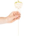 Wooden Pumpkin Picks with Faces, 31cm, 12-Pack – Halloween and Autumn Decoration | Floristik24.co.uk