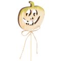 Wooden Pumpkin Picks with Faces, 31cm, 12-Pack – Halloween and Autumn Decoration | Floristik24.co.uk