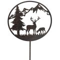 Floristik24 Metal Garden Stake with Deer and Pine Tree Design, 100cm Height