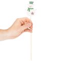 Wooden Snowman Picks for Christmas Flower Arrangements 31cm Set of 12 | Floristik24.co.uk