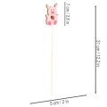 Wooden Pig Plant Sticks 31cm, Set of 16, Multicoloured Designs | Floristik24.co.uk