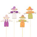 Floristik24 Wooden Scarecrow Picks 30cm Multicolored Set of 12 for Indoor Decoration