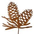 Floristik24 Metal Stake with Pinecone Design, Rustic Finish, 96cm