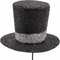 Floristik24 New Year&#39;s Eve deco cylinder hat deco plug glitter 5cm 12pcs