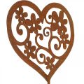 Floristik24 Flower plug heart garden decoration patina Valentine&#39;s Day 10×8.5cm