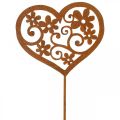 Floristik24 Flower plug heart garden decoration patina Valentine&#39;s Day 10×8.5cm