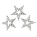 Floristik24 Deco star silver for spreading 4cm 48pcs