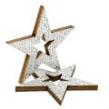Floristik24 Deco star silver for spreading 4cm 48pcs