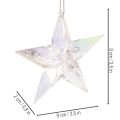 Acrylic Hanging Star Decoration Iridescent Clear 9cm Set of 6 | Floristik24.co.uk