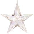 Acrylic Hanging Star Decoration Iridescent Clear 9cm Set of 6 | Floristik24.co.uk