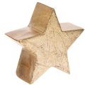 Floristik24 Wooden Gold Star Ornament - Set of 3, 10cm Diameter