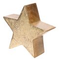 Wooden Gold Star Ornament -