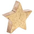 Floristik24 Wooden Decorative Star with Gold Coating 5cm - Set of 9 for Table Decoration