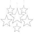 Floristik24 Star set for hanging silver, mica 17-34cm