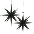 Floristik24 Christmas decoration stars to hang up black Ø15cm 4pcs