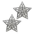 Floristik24 Metal star silver 6cm 20pcs