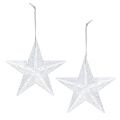 Floristik24 Star for hanging Transparent with glitter 9.5cm 12pcs