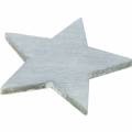 Floristik24 Litter deco wooden star blue / gray / white 4cm 72pcs