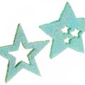 Floristik24 Decorative stars for handicrafts Mint self-adhesive foam rubber 4cm 36pcs