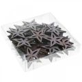 Floristik24 Deco wood stars purple poinsettias self-adhesive 4cm mix 36pcs
