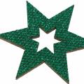 Floristik24 Litter decoration star green 3-5cm 48pcs