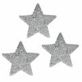 Floristik24 Scattered stars with glitter Ø6.5cm silver 36pcs