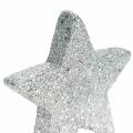 Floristik24 Scattered stars with glitter Ø6.5cm silver 36pcs