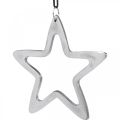 Floristik24 Metal star to hang, Advent decoration, Christmas pendant silver 14 × 14cm