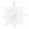 Floristik24 Decorative ice star to hang transparent, glitter 24.5cm 6pcs
